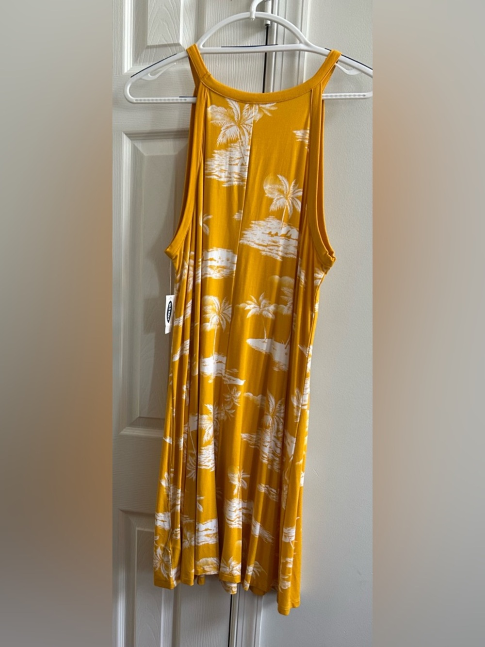 Old Navy Yellow Palm Printed Dress - Picture 2 of 3